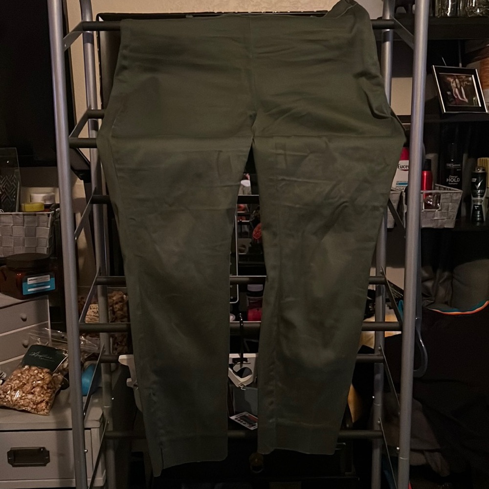 H&M army green shin high business pants
